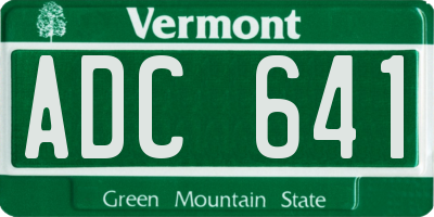 VT license plate ADC641