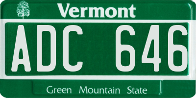 VT license plate ADC646