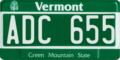 VT license plate ADC655
