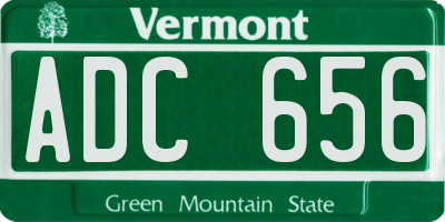 VT license plate ADC656