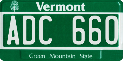 VT license plate ADC660
