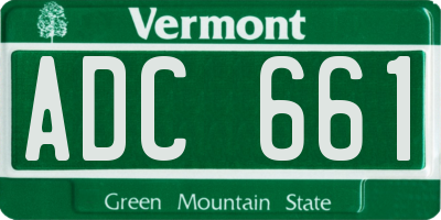 VT license plate ADC661
