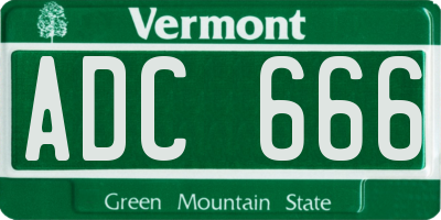 VT license plate ADC666
