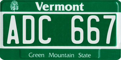 VT license plate ADC667