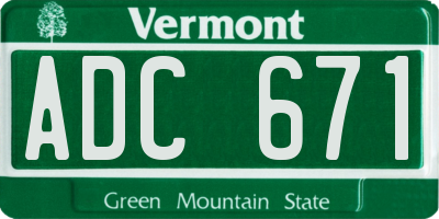 VT license plate ADC671