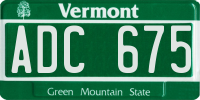 VT license plate ADC675