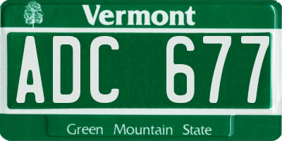 VT license plate ADC677
