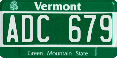 VT license plate ADC679