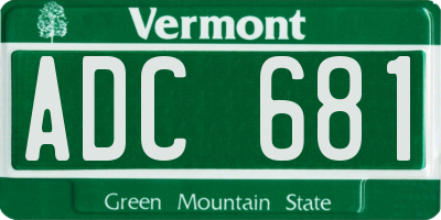 VT license plate ADC681