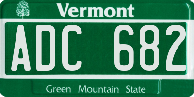 VT license plate ADC682