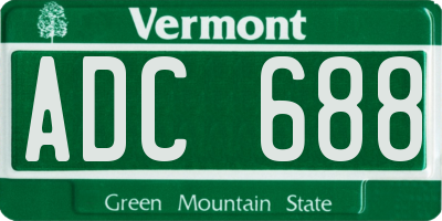 VT license plate ADC688