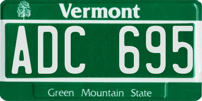VT license plate ADC695