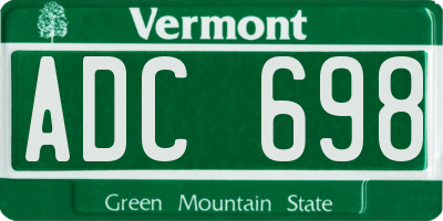 VT license plate ADC698