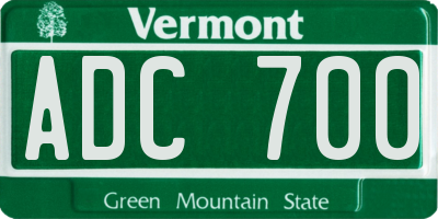 VT license plate ADC700