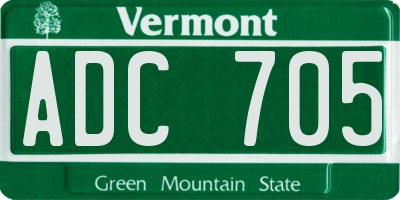 VT license plate ADC705