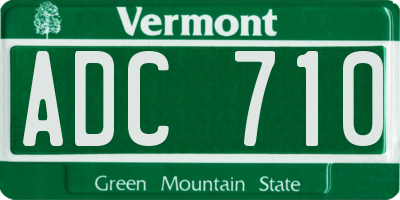 VT license plate ADC710