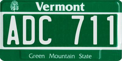VT license plate ADC711