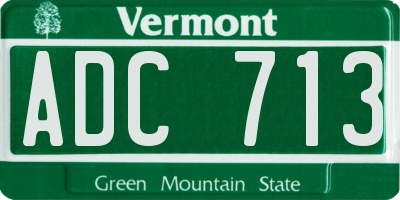 VT license plate ADC713