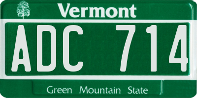 VT license plate ADC714