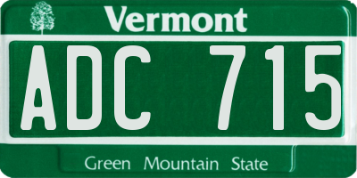 VT license plate ADC715