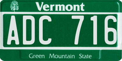 VT license plate ADC716