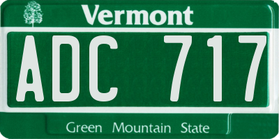 VT license plate ADC717