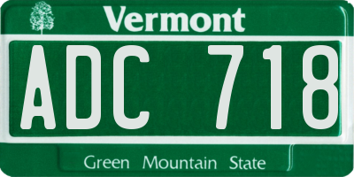 VT license plate ADC718