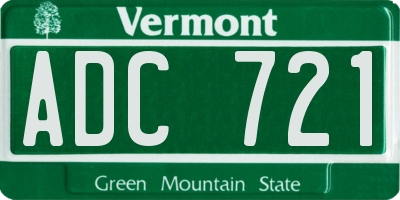 VT license plate ADC721