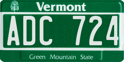 VT license plate ADC724