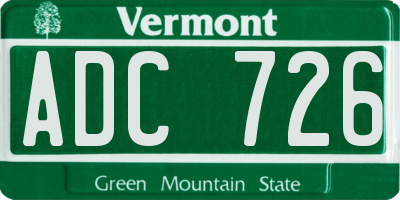 VT license plate ADC726