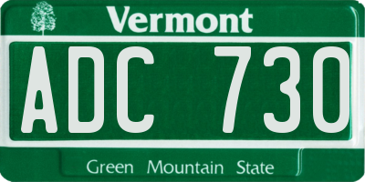 VT license plate ADC730
