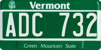 VT license plate ADC732