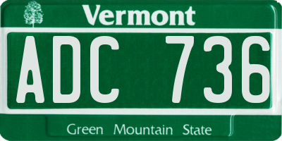 VT license plate ADC736