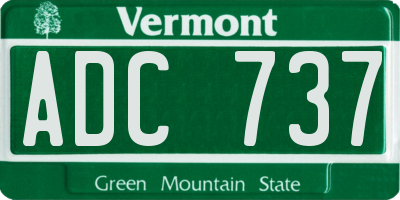 VT license plate ADC737