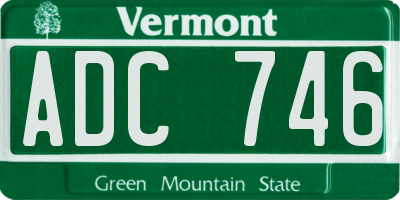VT license plate ADC746