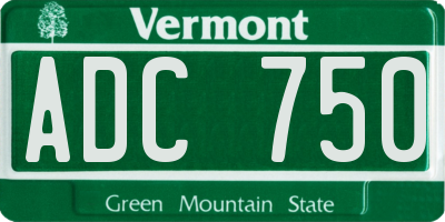 VT license plate ADC750