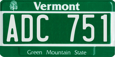 VT license plate ADC751