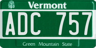 VT license plate ADC757