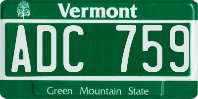 VT license plate ADC759