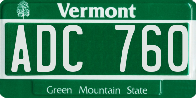 VT license plate ADC760