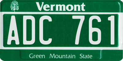 VT license plate ADC761