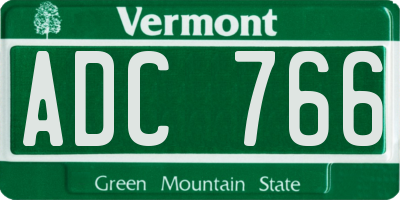 VT license plate ADC766