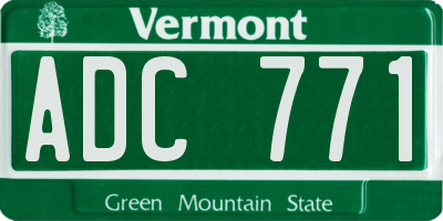 VT license plate ADC771