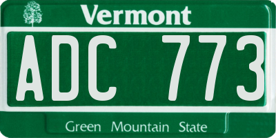 VT license plate ADC773