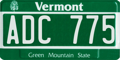 VT license plate ADC775