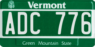 VT license plate ADC776