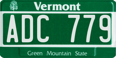 VT license plate ADC779