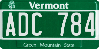 VT license plate ADC784
