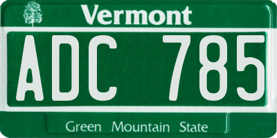 VT license plate ADC785