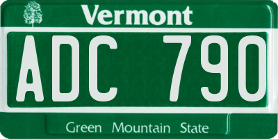 VT license plate ADC790